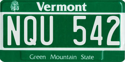 VT license plate NQU542