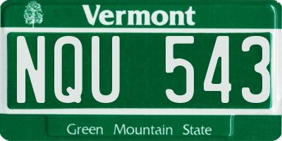 VT license plate NQU543