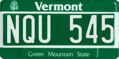 VT license plate NQU545