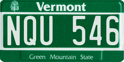 VT license plate NQU546