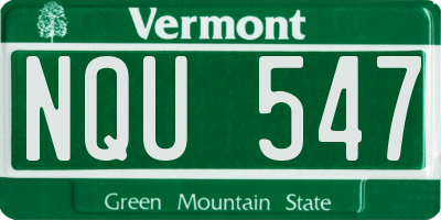 VT license plate NQU547