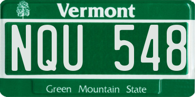 VT license plate NQU548