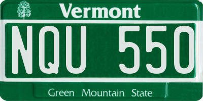 VT license plate NQU550