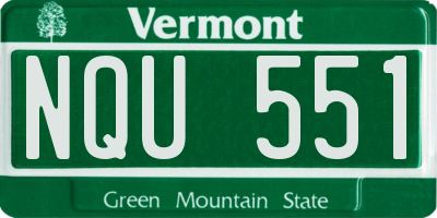 VT license plate NQU551