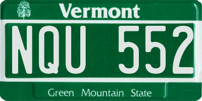 VT license plate NQU552