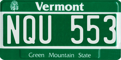VT license plate NQU553