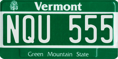 VT license plate NQU555