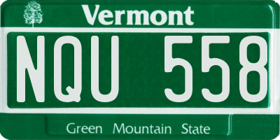VT license plate NQU558