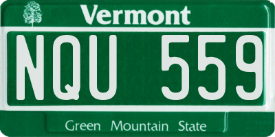 VT license plate NQU559