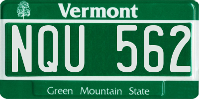 VT license plate NQU562