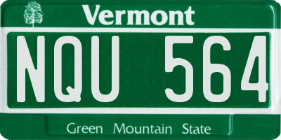 VT license plate NQU564