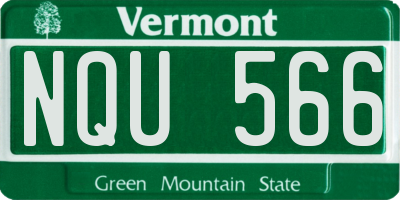 VT license plate NQU566