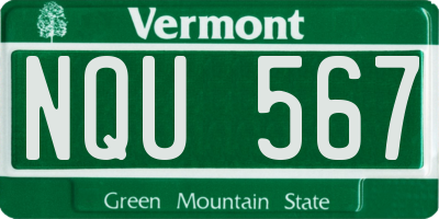 VT license plate NQU567