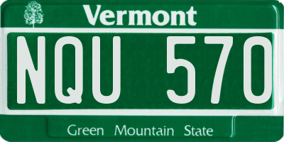 VT license plate NQU570