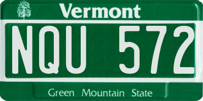 VT license plate NQU572