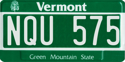 VT license plate NQU575