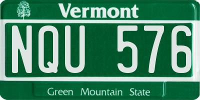 VT license plate NQU576