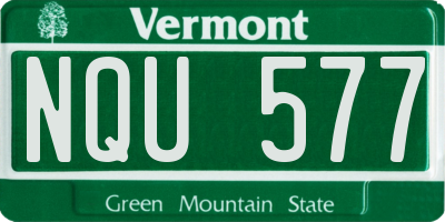 VT license plate NQU577