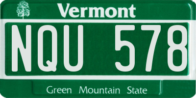 VT license plate NQU578