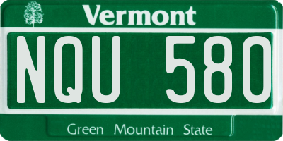 VT license plate NQU580