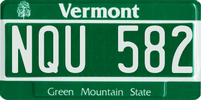 VT license plate NQU582