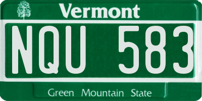 VT license plate NQU583