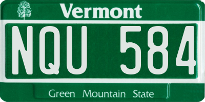 VT license plate NQU584