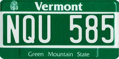 VT license plate NQU585