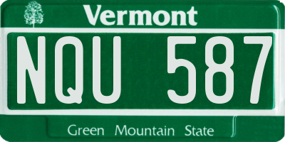 VT license plate NQU587