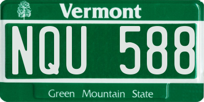 VT license plate NQU588