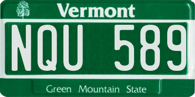 VT license plate NQU589