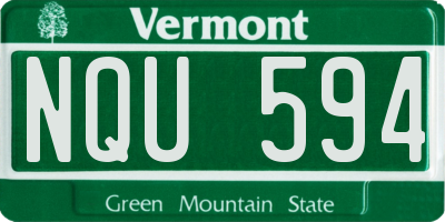 VT license plate NQU594