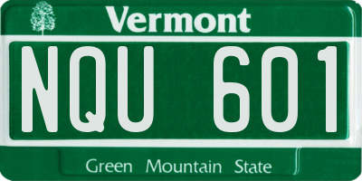 VT license plate NQU601