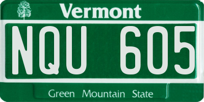 VT license plate NQU605