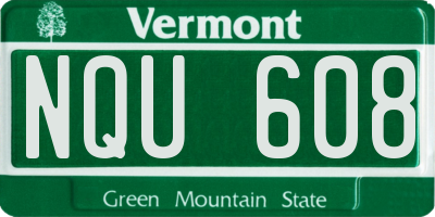 VT license plate NQU608