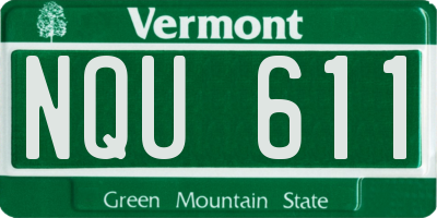 VT license plate NQU611