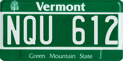 VT license plate NQU612