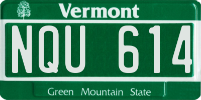 VT license plate NQU614