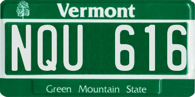VT license plate NQU616