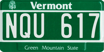VT license plate NQU617