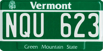 VT license plate NQU623