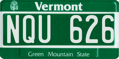VT license plate NQU626