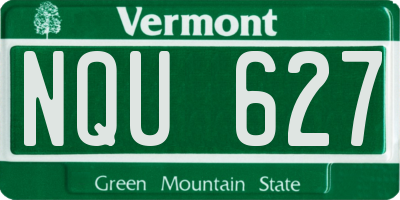 VT license plate NQU627