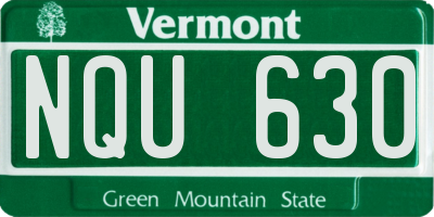 VT license plate NQU630