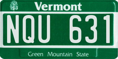 VT license plate NQU631