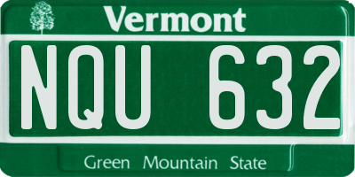 VT license plate NQU632
