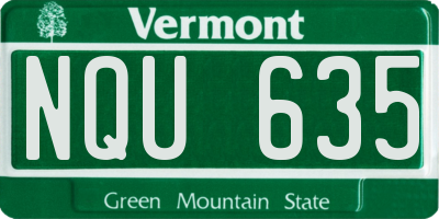 VT license plate NQU635