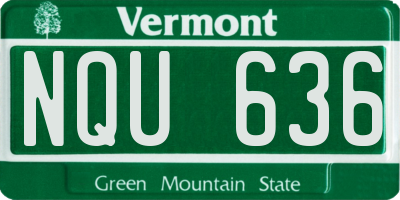 VT license plate NQU636