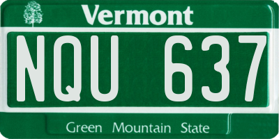 VT license plate NQU637