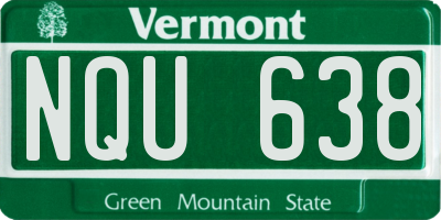 VT license plate NQU638